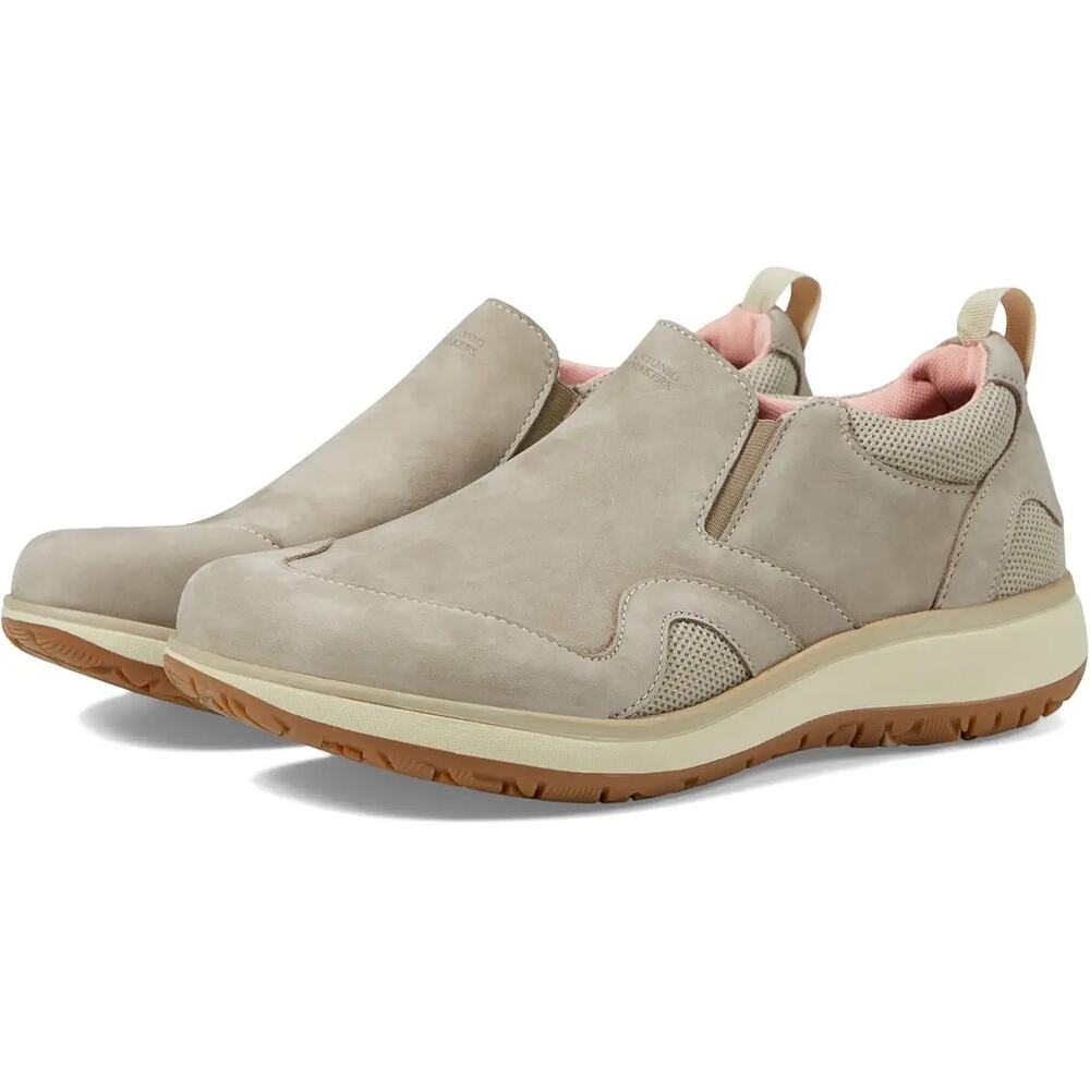 SAS Womens Scramble Slip On Loafer US 7.5 M Beige Tan Leather EUC